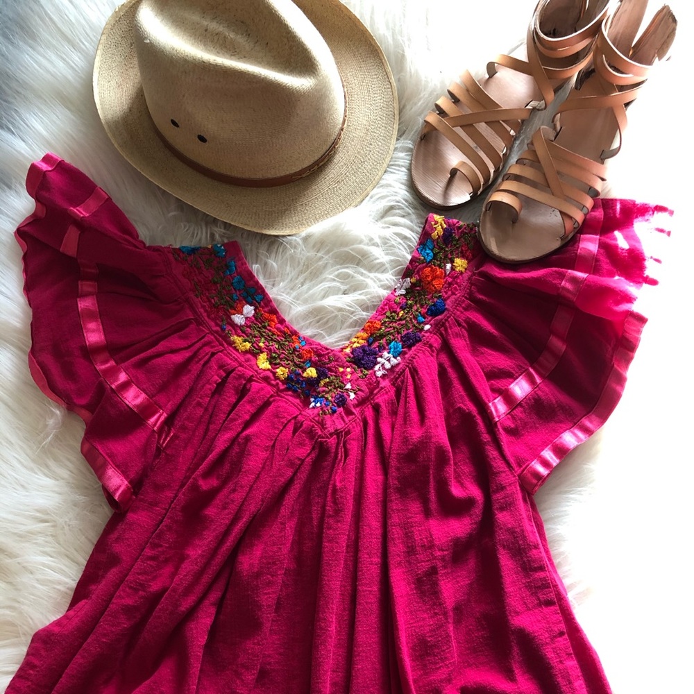 Traditional Mexican embroidered blouse